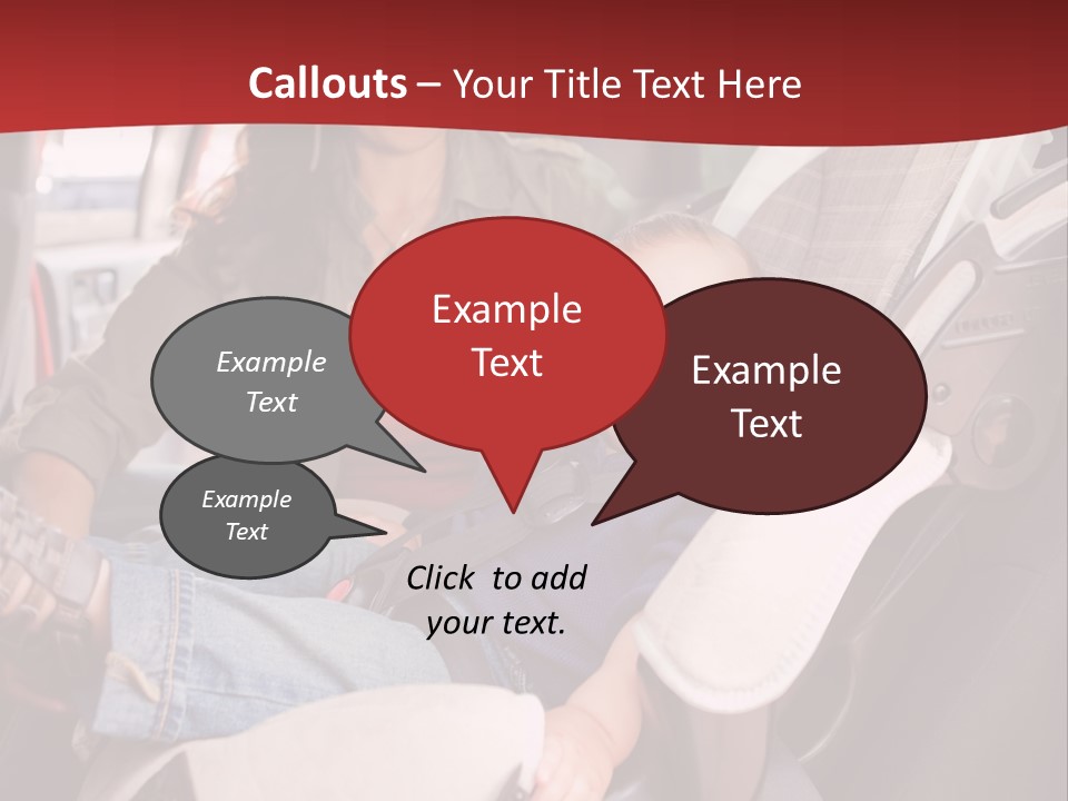 A Woman Sitting In A Car Seat With A Child PowerPoint Template