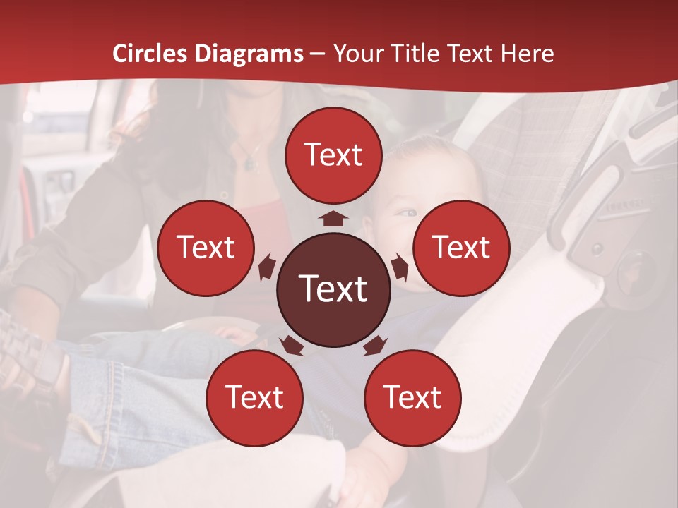 A Woman Sitting In A Car Seat With A Child PowerPoint Template