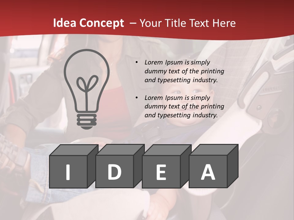 A Woman Sitting In A Car Seat With A Child PowerPoint Template