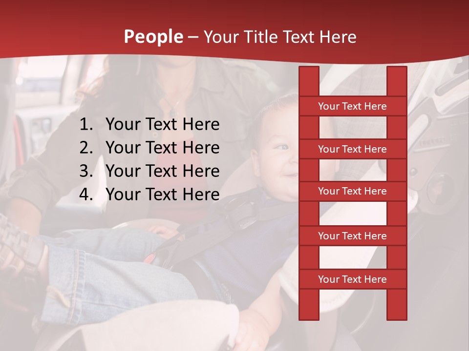 A Woman Sitting In A Car Seat With A Child PowerPoint Template