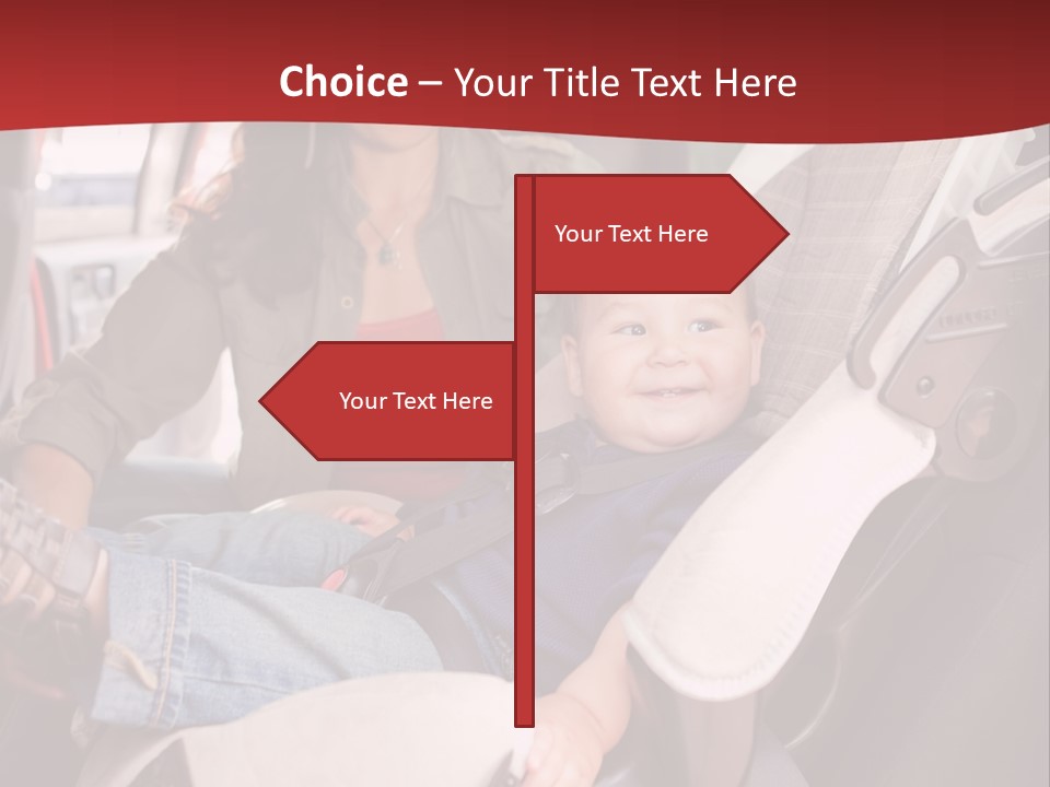 A Woman Sitting In A Car Seat With A Child PowerPoint Template