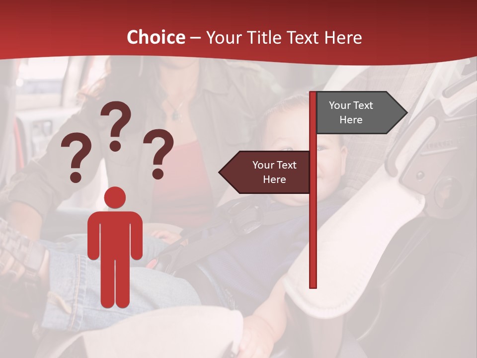 A Woman Sitting In A Car Seat With A Child PowerPoint Template