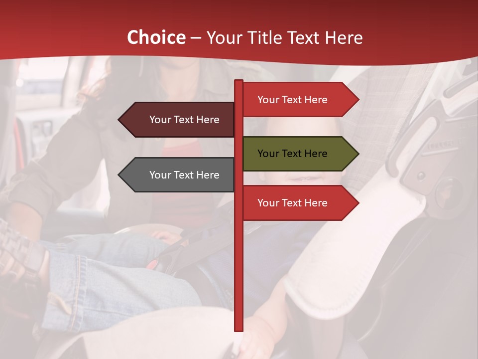 A Woman Sitting In A Car Seat With A Child PowerPoint Template