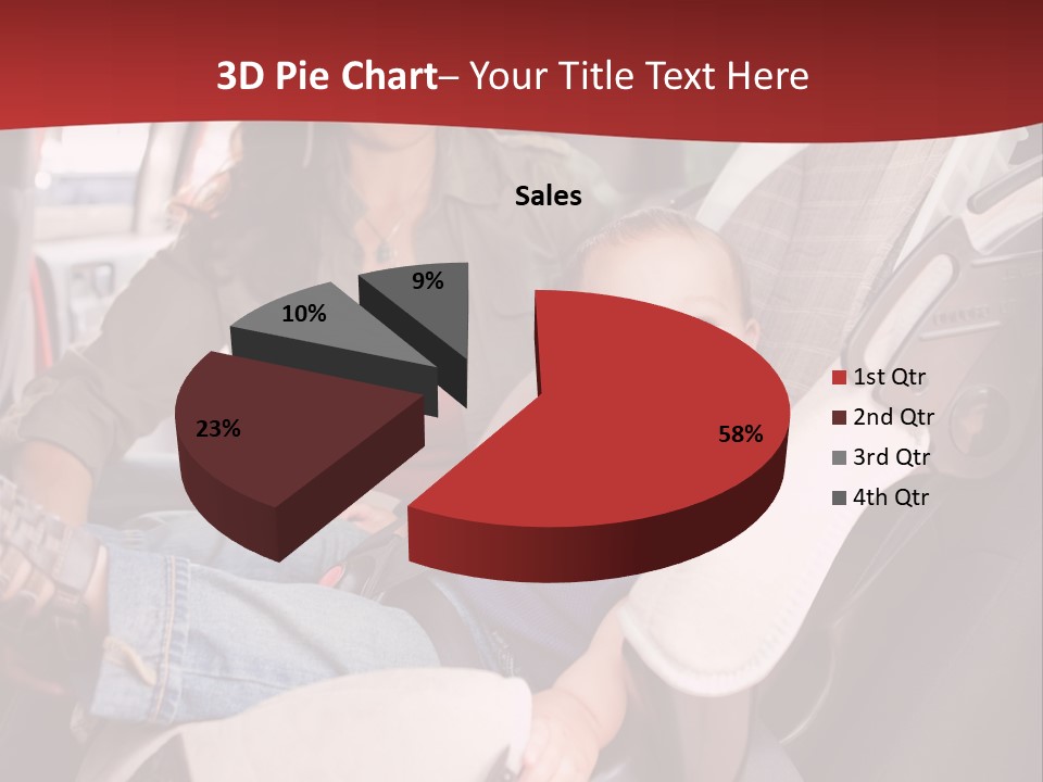 A Woman Sitting In A Car Seat With A Child PowerPoint Template