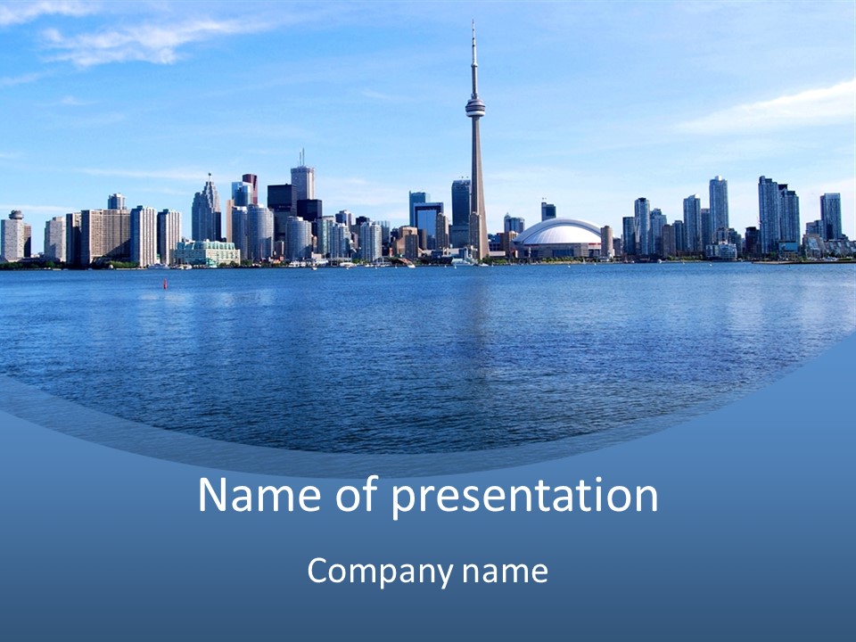 Metropolis Urban Toronto Tower PowerPoint Template