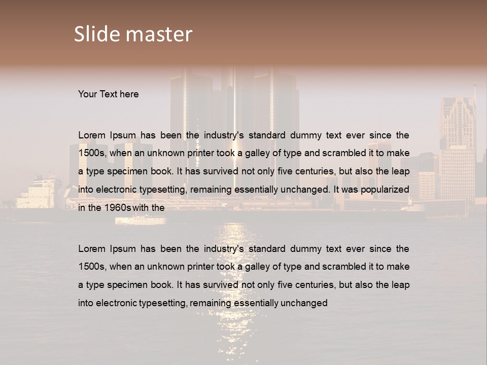 Skyscraper Scenic Sunrise PowerPoint Template