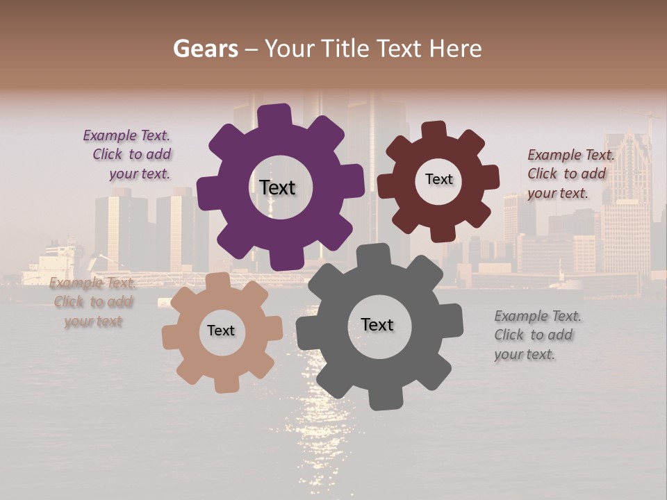 Skyscraper Scenic Sunrise PowerPoint Template