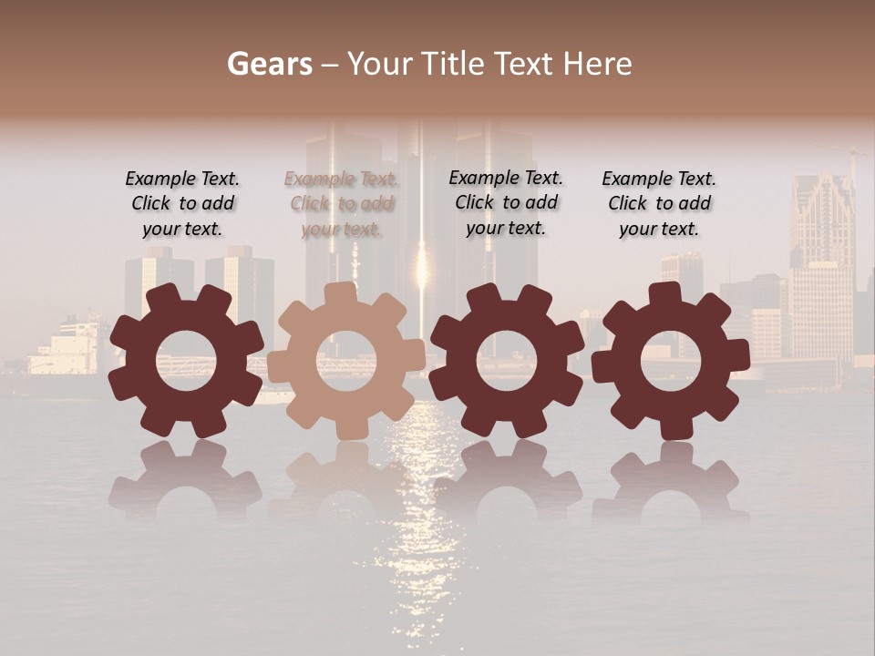 Skyscraper Scenic Sunrise PowerPoint Template