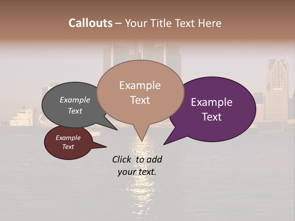 Skyscraper Scenic Sunrise PowerPoint Template