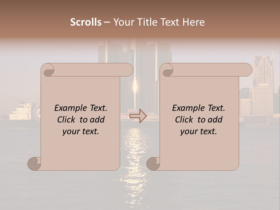 Skyscraper Scenic Sunrise PowerPoint Template