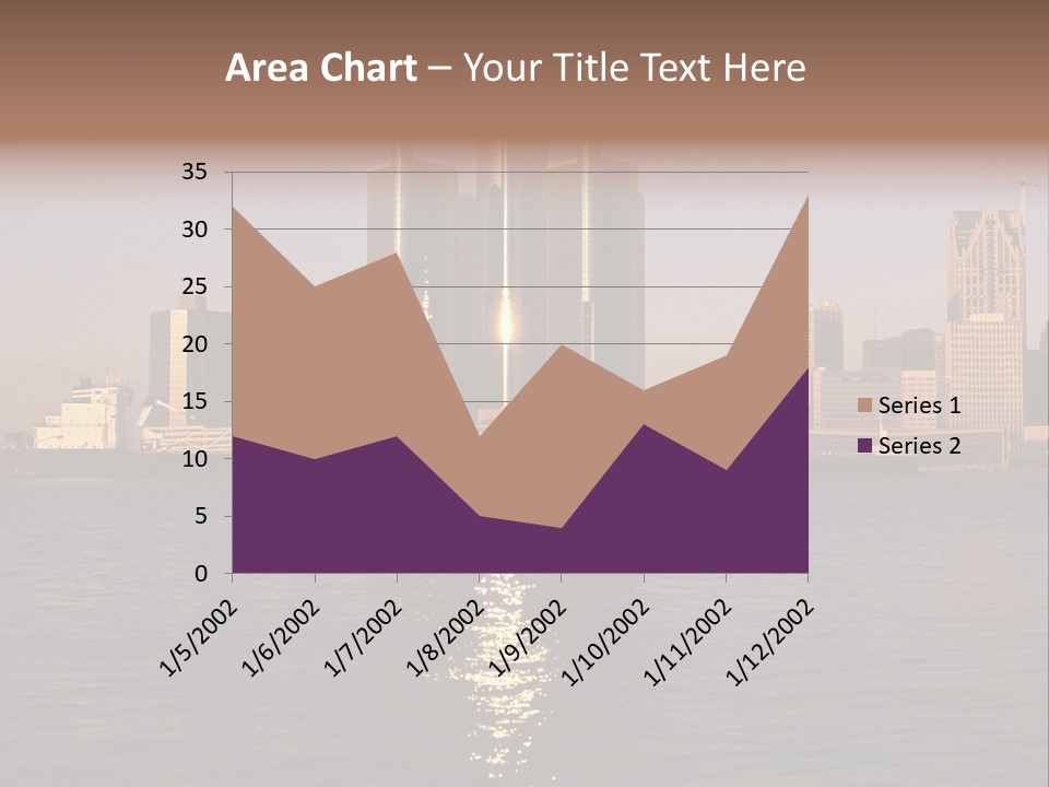Skyscraper Scenic Sunrise PowerPoint Template