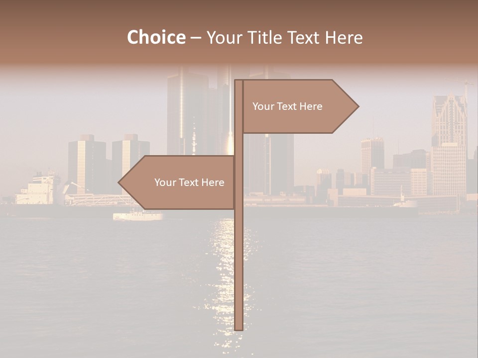Skyscraper Scenic Sunrise PowerPoint Template