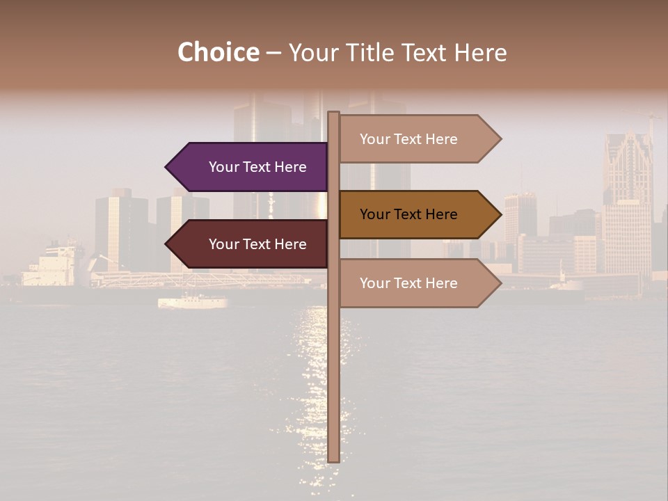 Skyscraper Scenic Sunrise PowerPoint Template