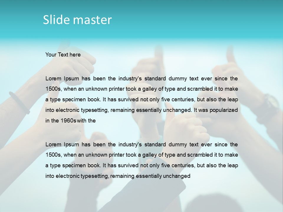 A Group Of People Giving Thumbs Up PowerPoint Template