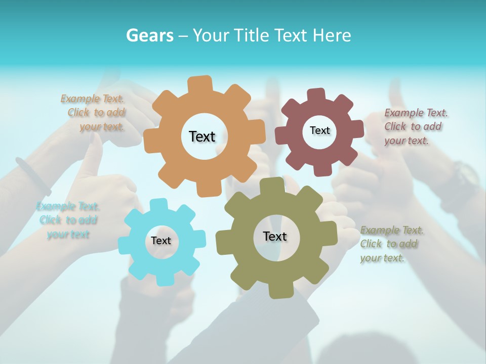 A Group Of People Giving Thumbs Up PowerPoint Template