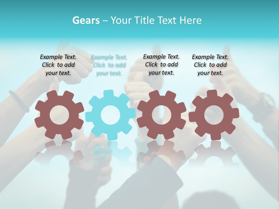 A Group Of People Giving Thumbs Up PowerPoint Template