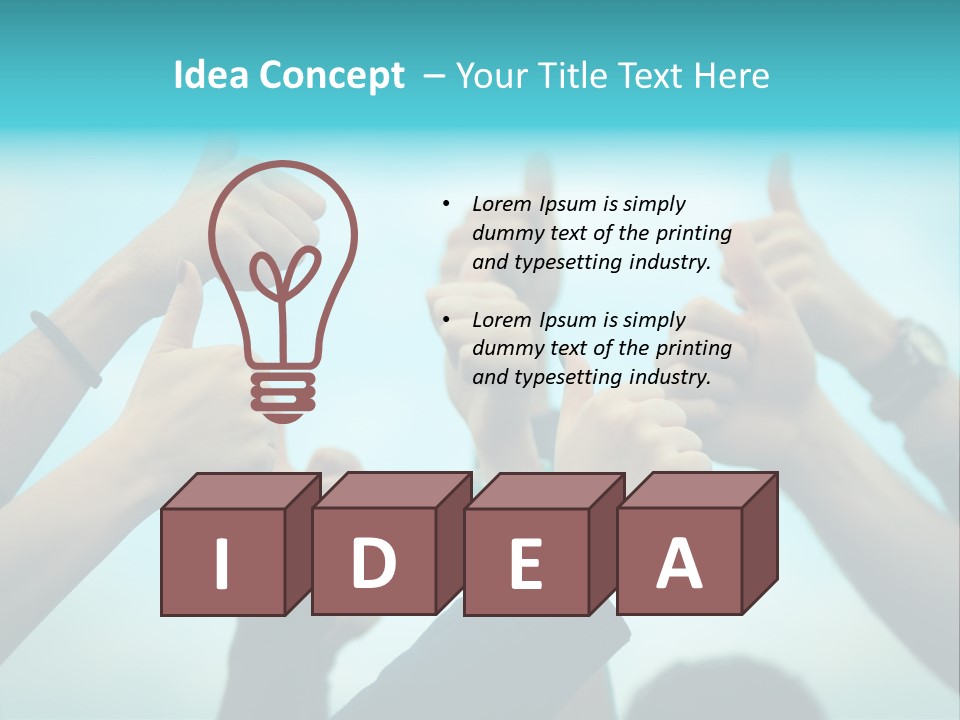 A Group Of People Giving Thumbs Up PowerPoint Template