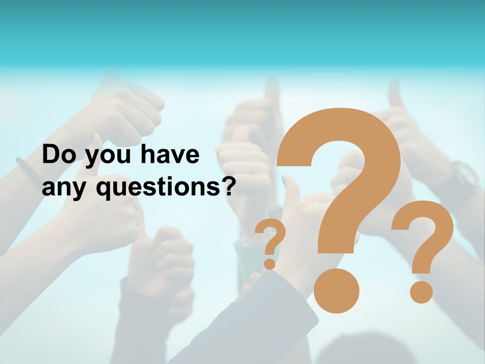 A Group Of People Giving Thumbs Up PowerPoint Template