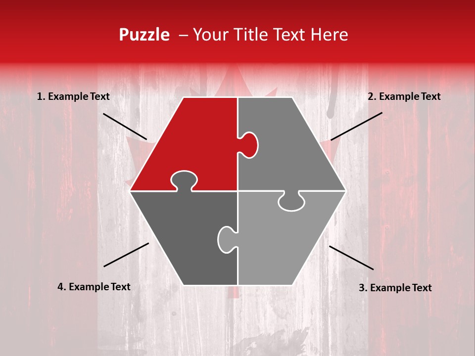 A Canadian Flag Painted On A Wooden Wall PowerPoint Template