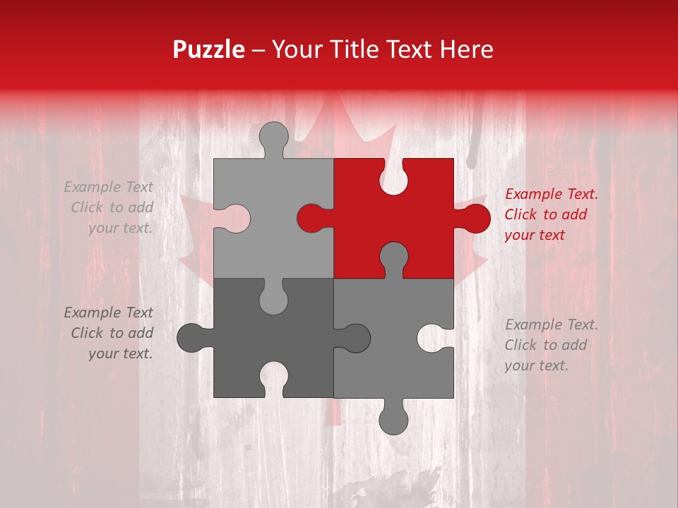 A Canadian Flag Painted On A Wooden Wall PowerPoint Template