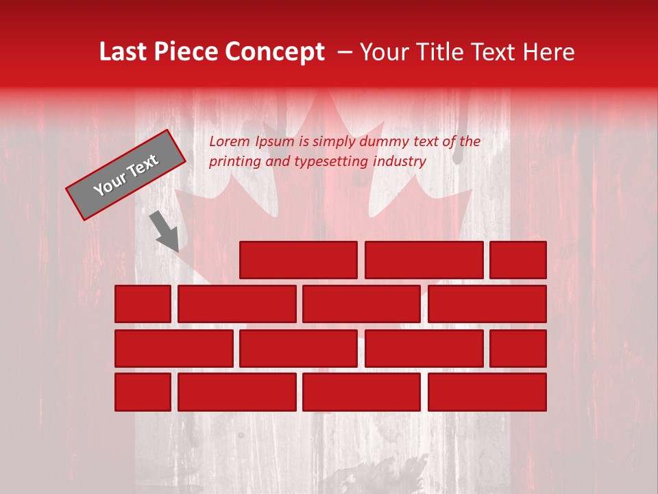 A Canadian Flag Painted On A Wooden Wall PowerPoint Template