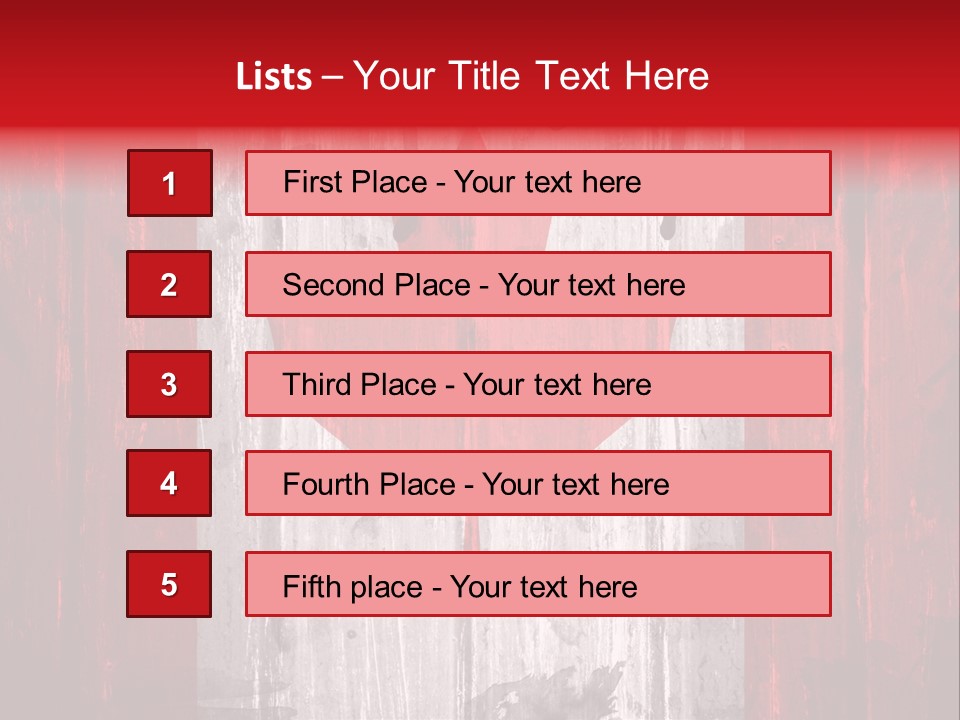 A Canadian Flag Painted On A Wooden Wall PowerPoint Template