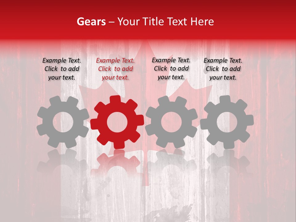 A Canadian Flag Painted On A Wooden Wall PowerPoint Template