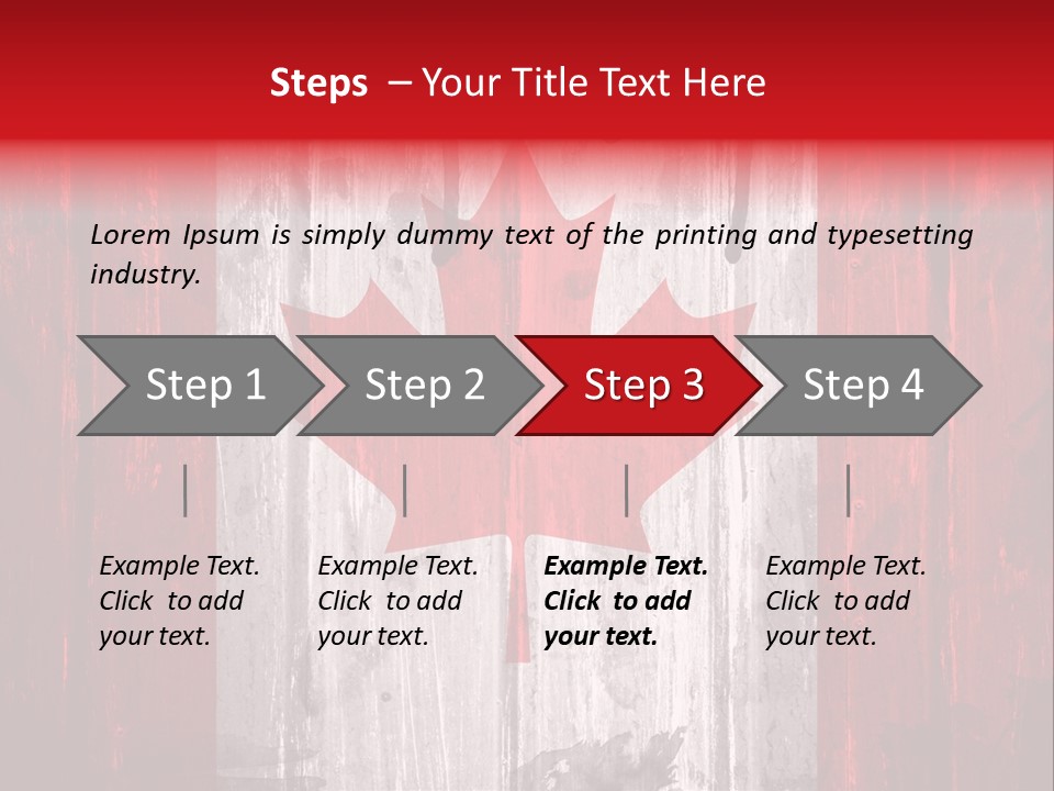 A Canadian Flag Painted On A Wooden Wall PowerPoint Template