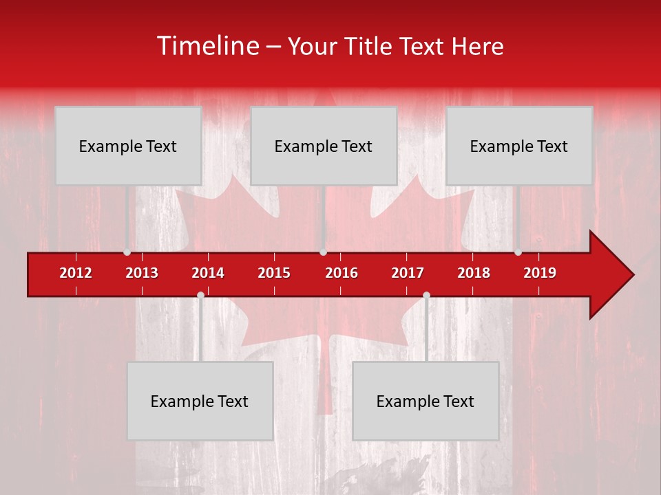 A Canadian Flag Painted On A Wooden Wall PowerPoint Template