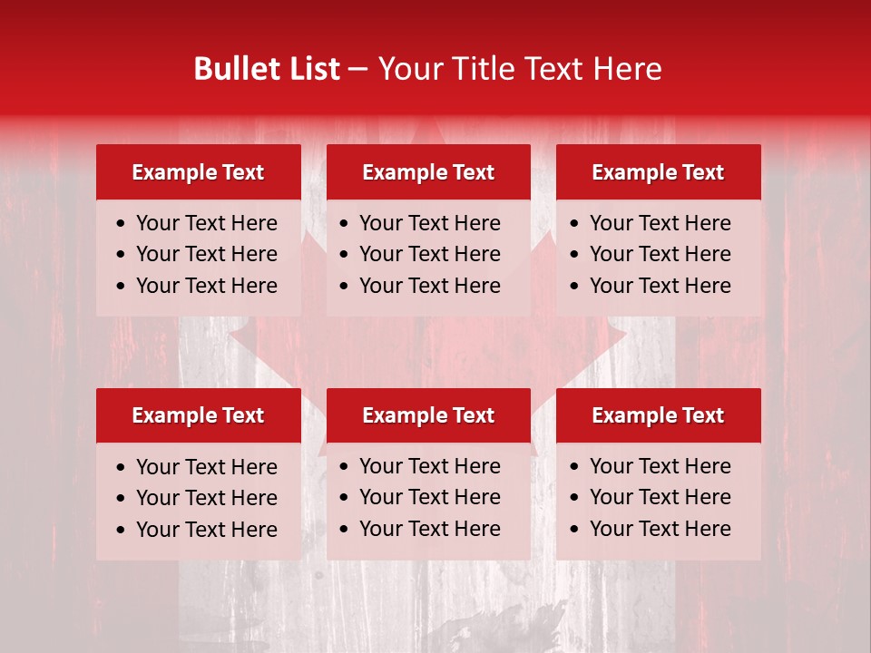 A Canadian Flag Painted On A Wooden Wall PowerPoint Template