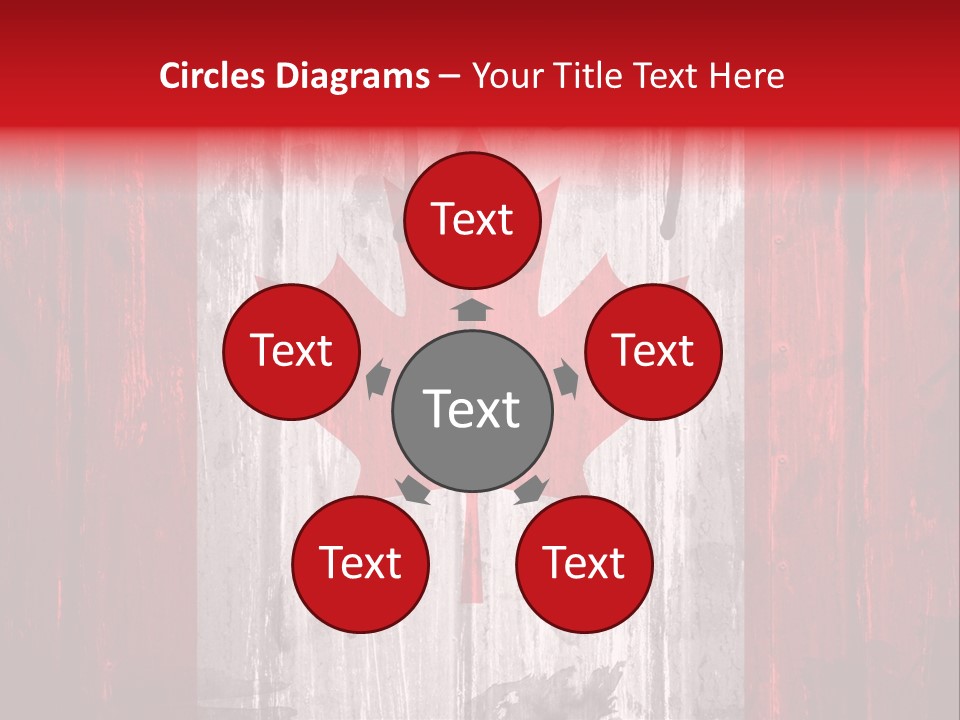 A Canadian Flag Painted On A Wooden Wall PowerPoint Template