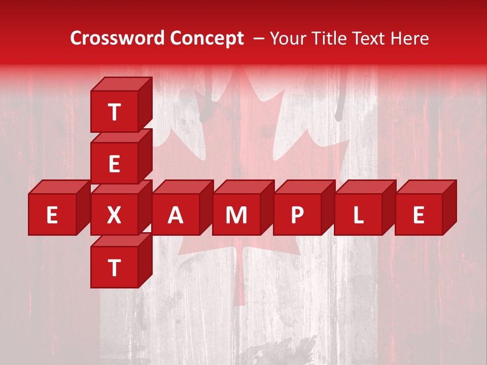 A Canadian Flag Painted On A Wooden Wall PowerPoint Template