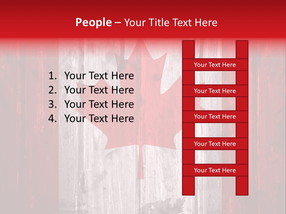 A Canadian Flag Painted On A Wooden Wall PowerPoint Template