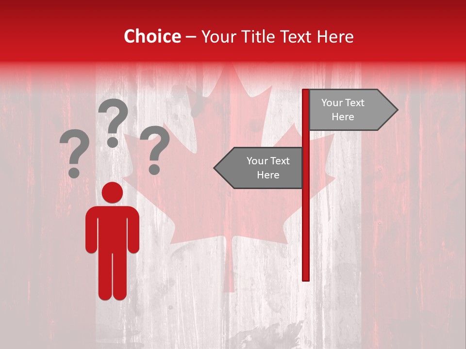 A Canadian Flag Painted On A Wooden Wall PowerPoint Template