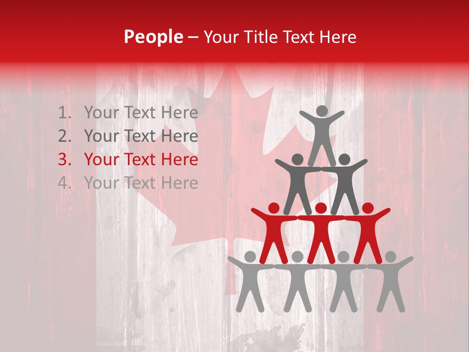 A Canadian Flag Painted On A Wooden Wall PowerPoint Template