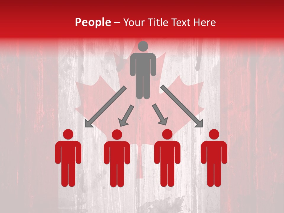 A Canadian Flag Painted On A Wooden Wall PowerPoint Template