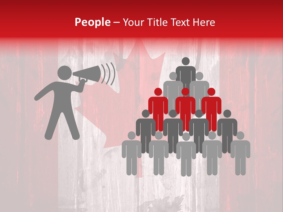 A Canadian Flag Painted On A Wooden Wall PowerPoint Template