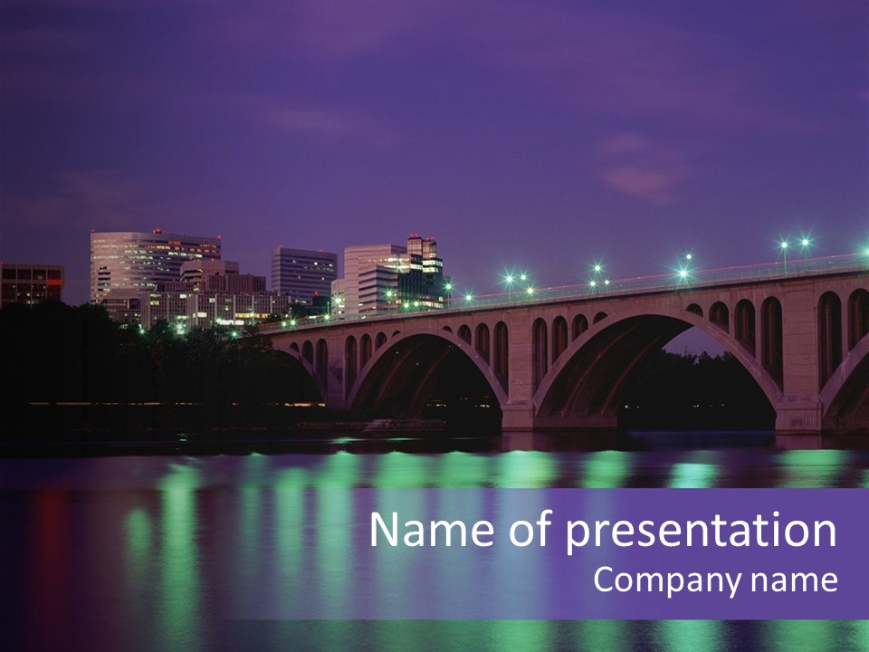City River Evening PowerPoint Template