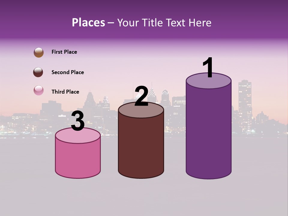 Purple Usa Skyscraper PowerPoint Template
