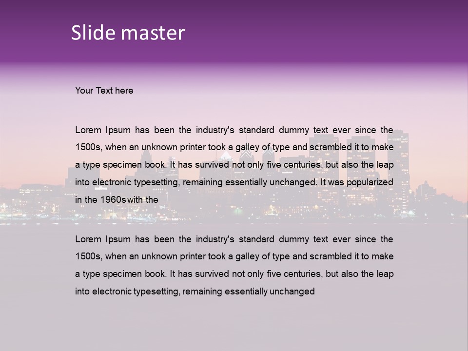 Purple Usa Skyscraper PowerPoint Template