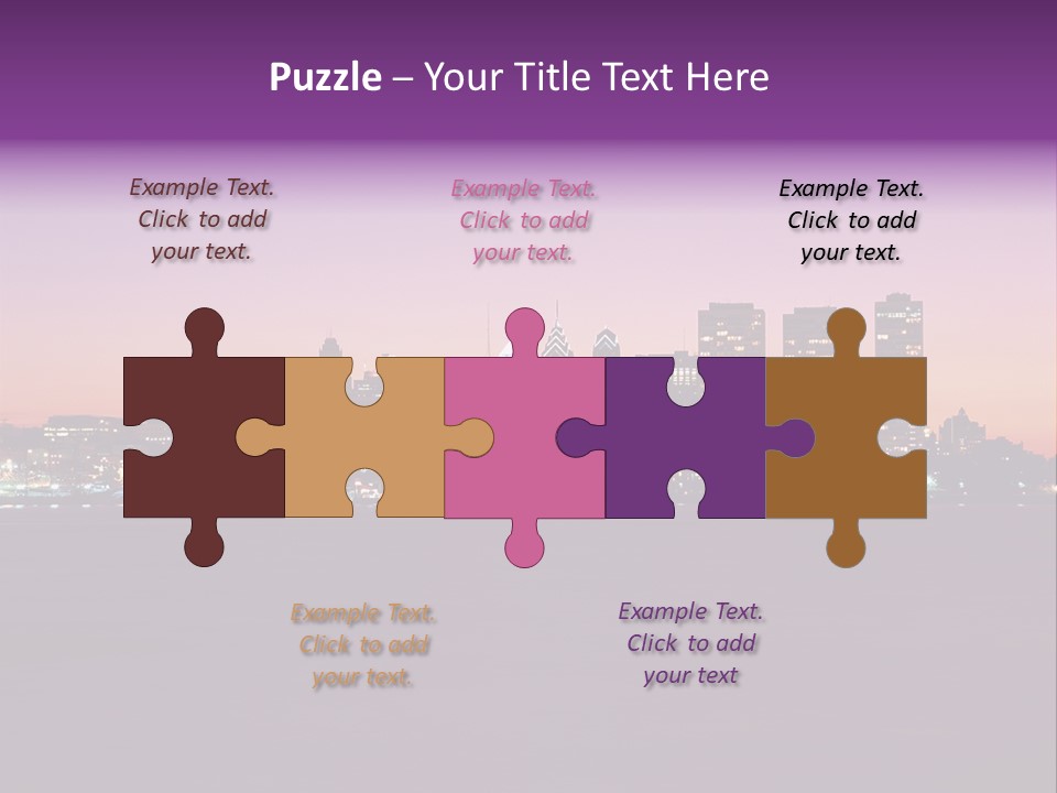 Purple Usa Skyscraper PowerPoint Template