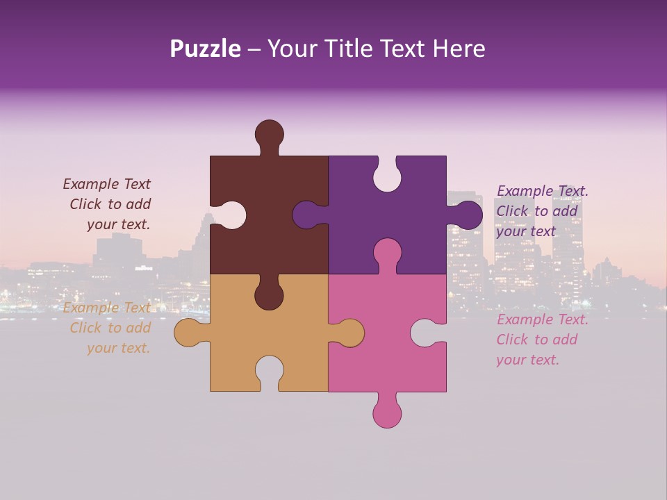 Purple Usa Skyscraper PowerPoint Template