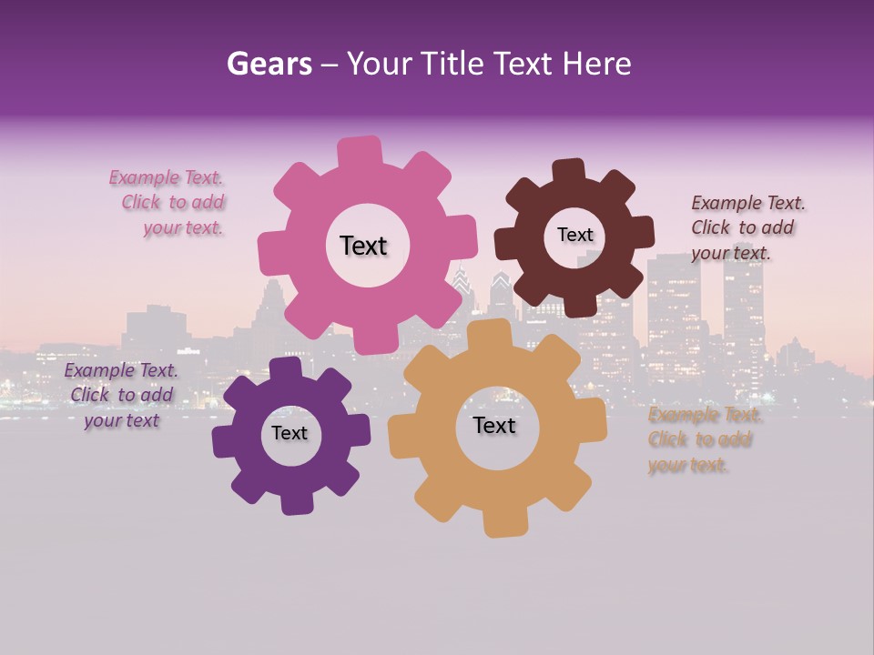 Purple Usa Skyscraper PowerPoint Template