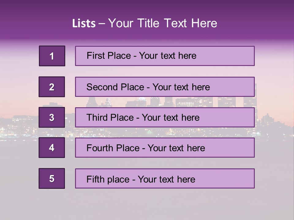 Purple Usa Skyscraper PowerPoint Template