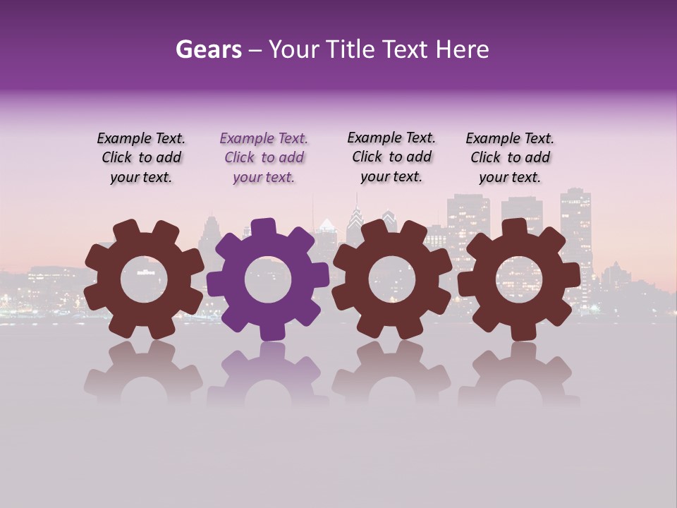 Purple Usa Skyscraper PowerPoint Template