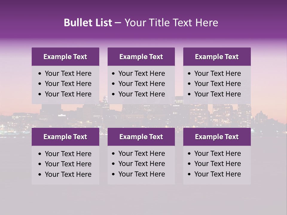 Purple Usa Skyscraper PowerPoint Template