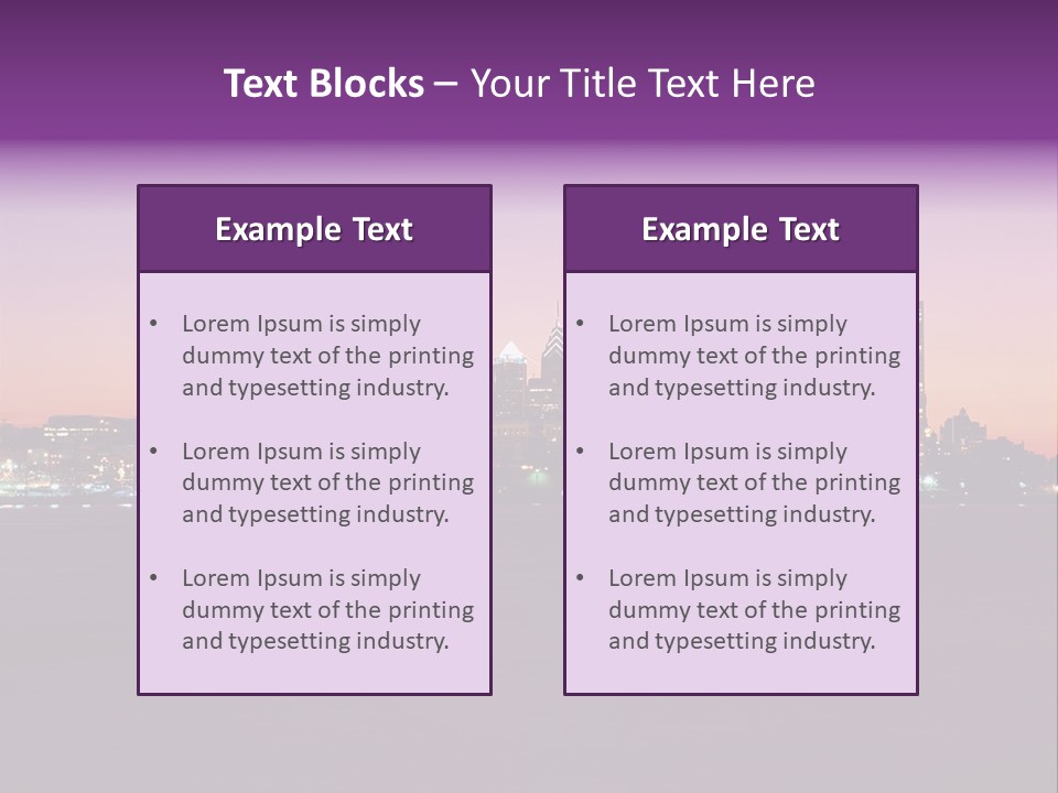 Purple Usa Skyscraper PowerPoint Template
