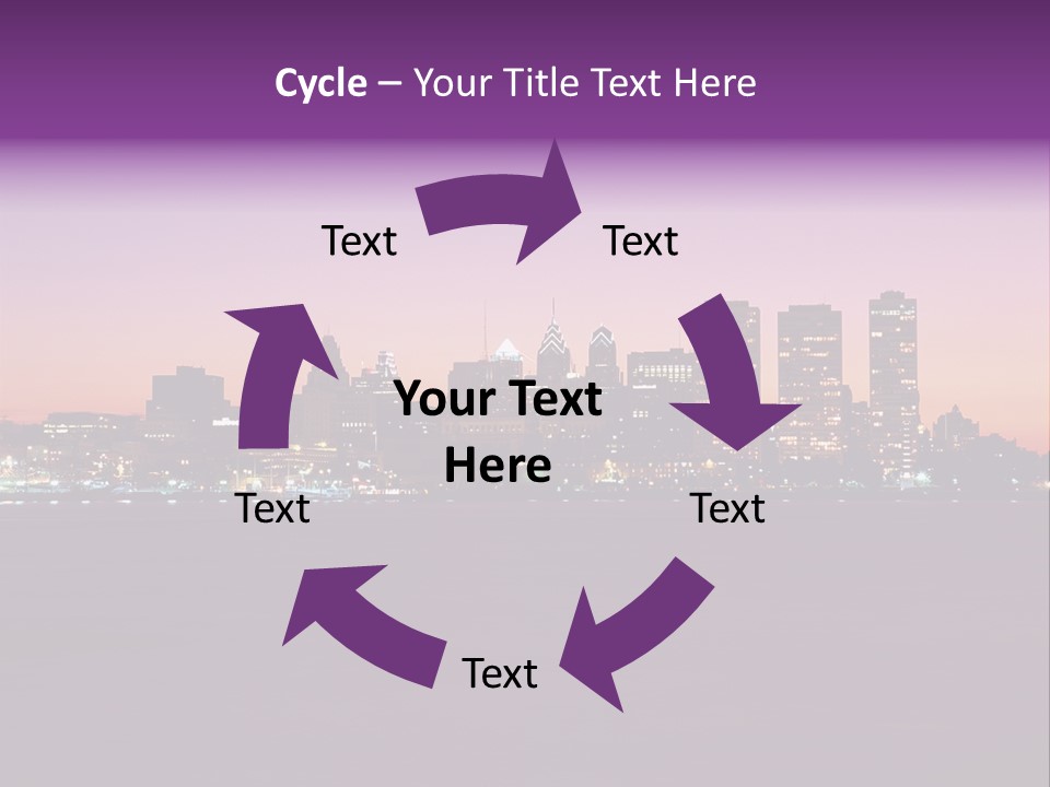Purple Usa Skyscraper PowerPoint Template