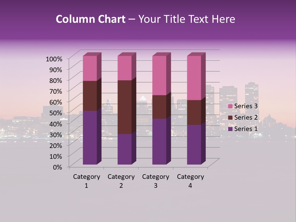Purple Usa Skyscraper PowerPoint Template