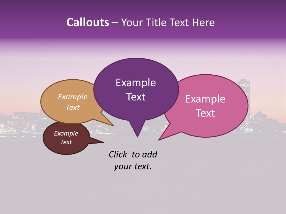 Purple Usa Skyscraper PowerPoint Template